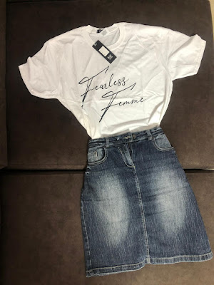 White "Fearless Femme" Oversized T-Shirt-Lily