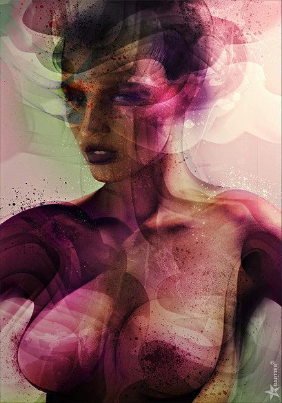 Brano Hlavac (gartier) deviantart ilustrações cores psicodélicas colagem mulheres sensuais
