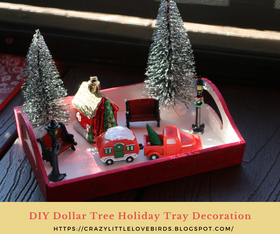 DIY Dollar Tree Holiday Tray Decoration
