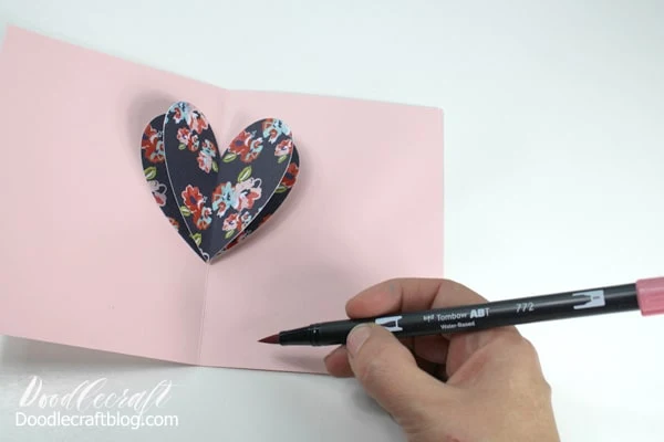 Valentines Dark Pink Love Hearts - Permanent Vinyl Pen Wrap