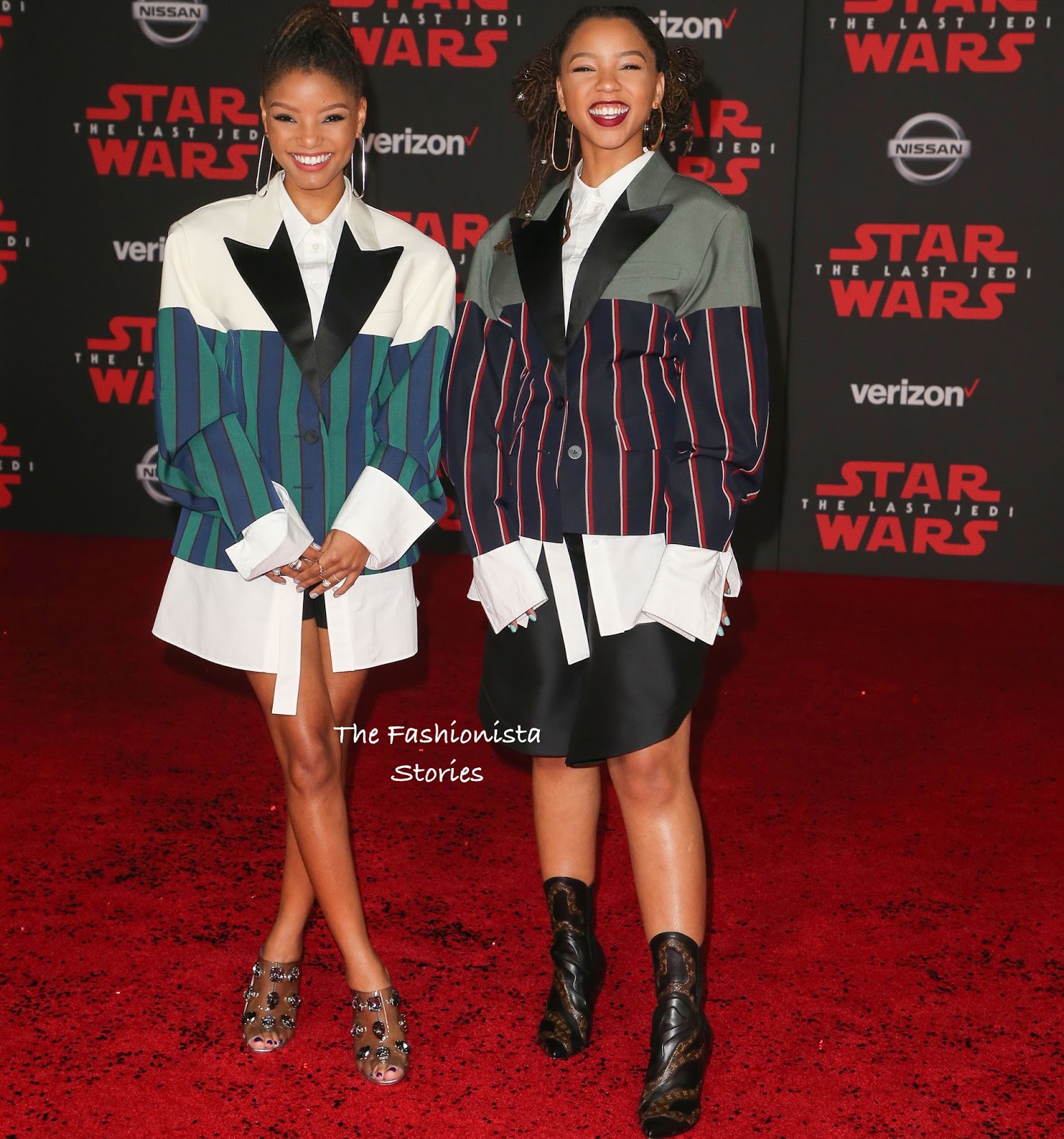 Halle & Chloe Bailey in Louis Vuitton at the 'Star Wars: The Last