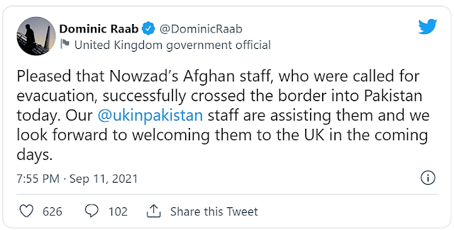 Nowzad staff escape Afghanistan to the British High Commission in Islamabad, Pakistan