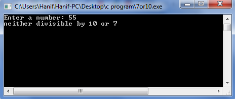 C Program to Check the Number is Divisible by 10 and 7 or Not