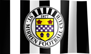 The waving flag of St Mirren F.C. with the logo (Animated GIF)