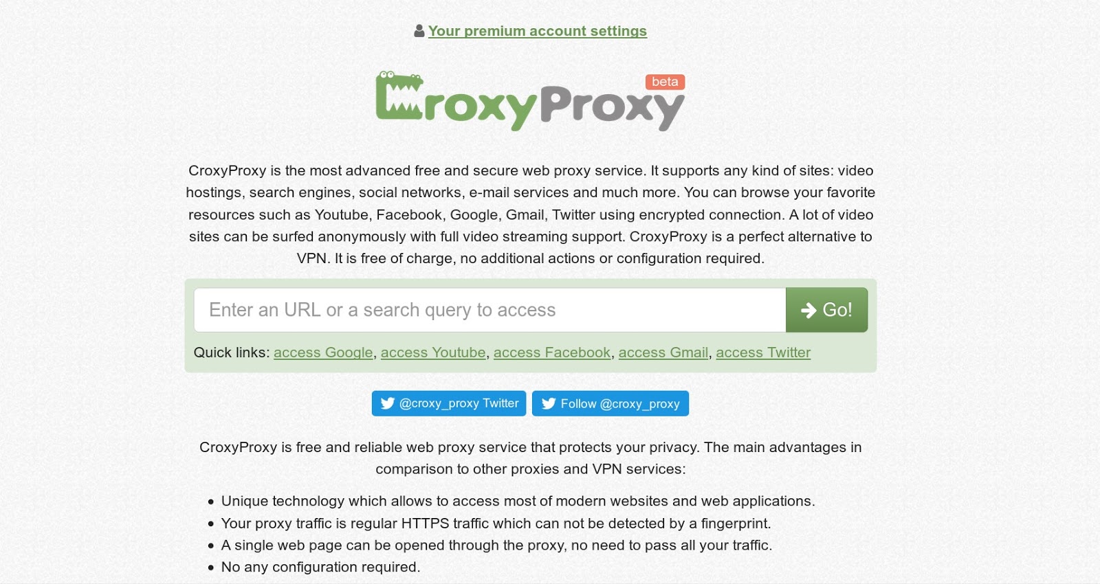 Buka situs CroxyProxy di smartphone iOS atau Android