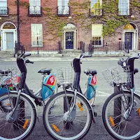 images of Dublin: Dublin Bikes and the Georgian buildings of Fitzwilliam Square