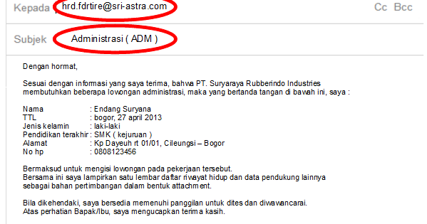 Contoh Surat Elektronik Email Contoh Surat