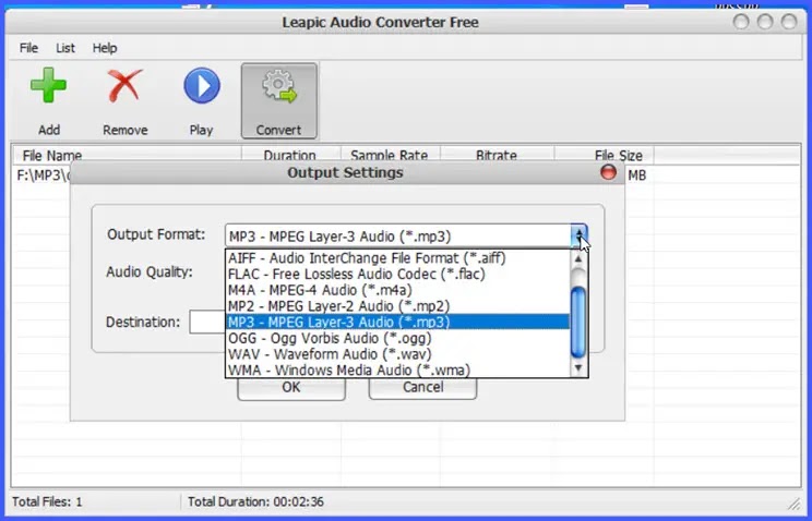 Leapic Audio Converter Free: Μετατροπέας αρχείων ήχου 