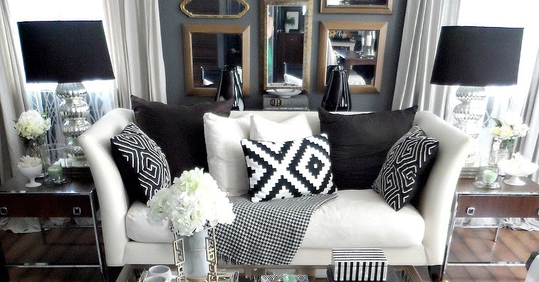 FOCAL POINT STYLING: THRIFTED CHIC: BLACK & WHITE LIVING ROOM on CHAIRISH
