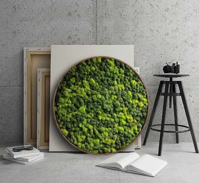 тарелка с мхом декор из мха