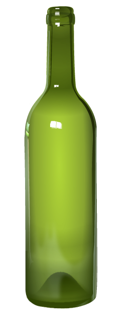 Botella de vidrio verde