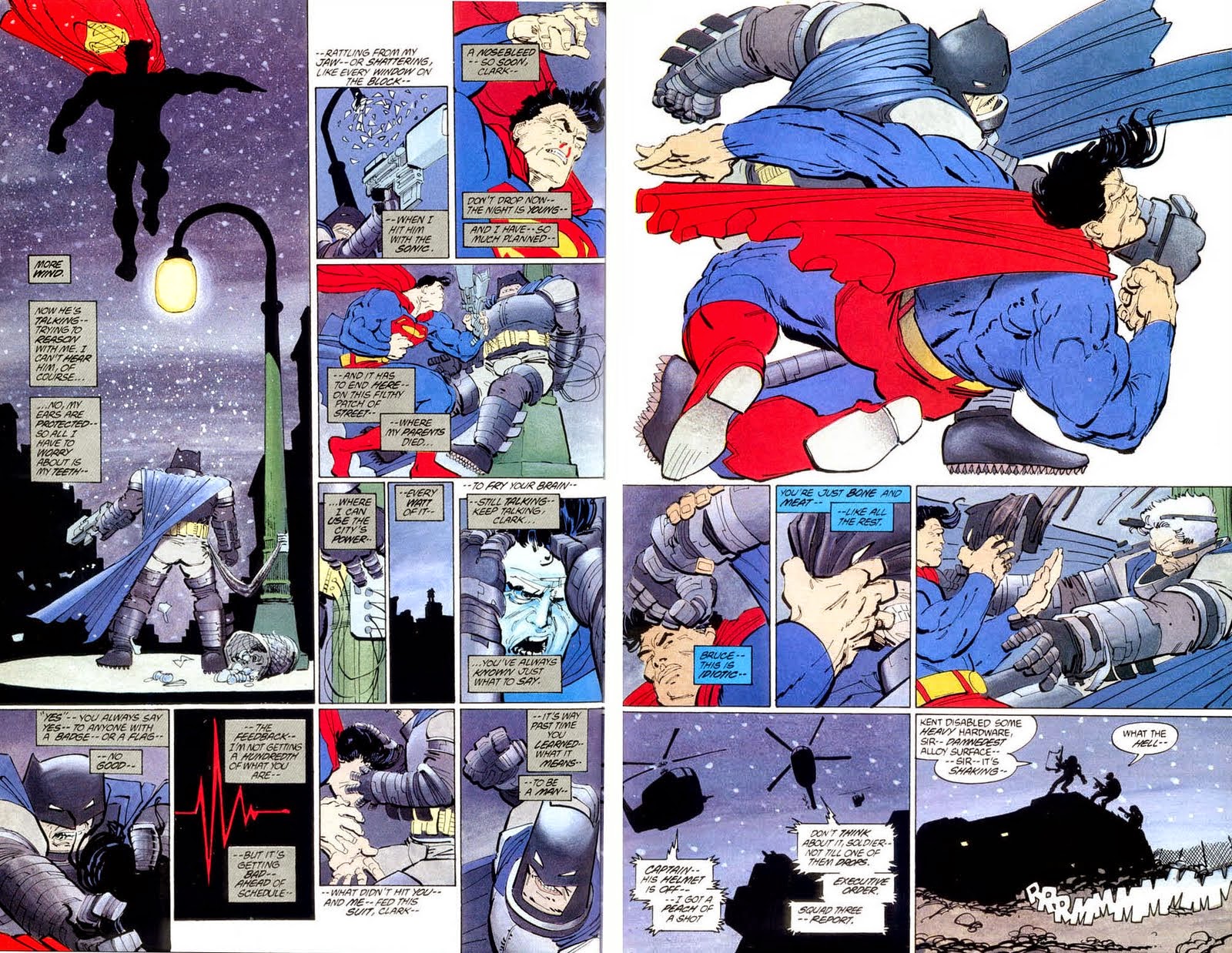La Nuez: Frank Cho recrea la pelea entre Batman y Superman de The Dark  Knight Returns