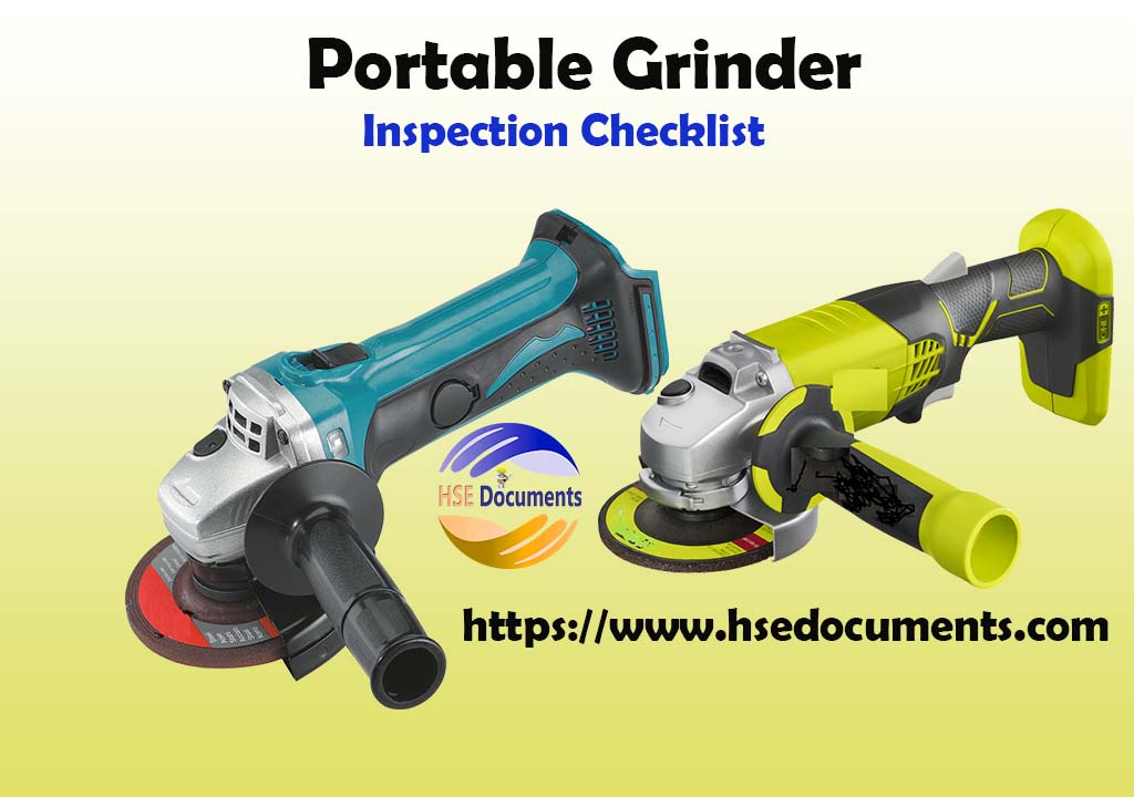 Portable Grinder Inspection Checklist HSE Documents