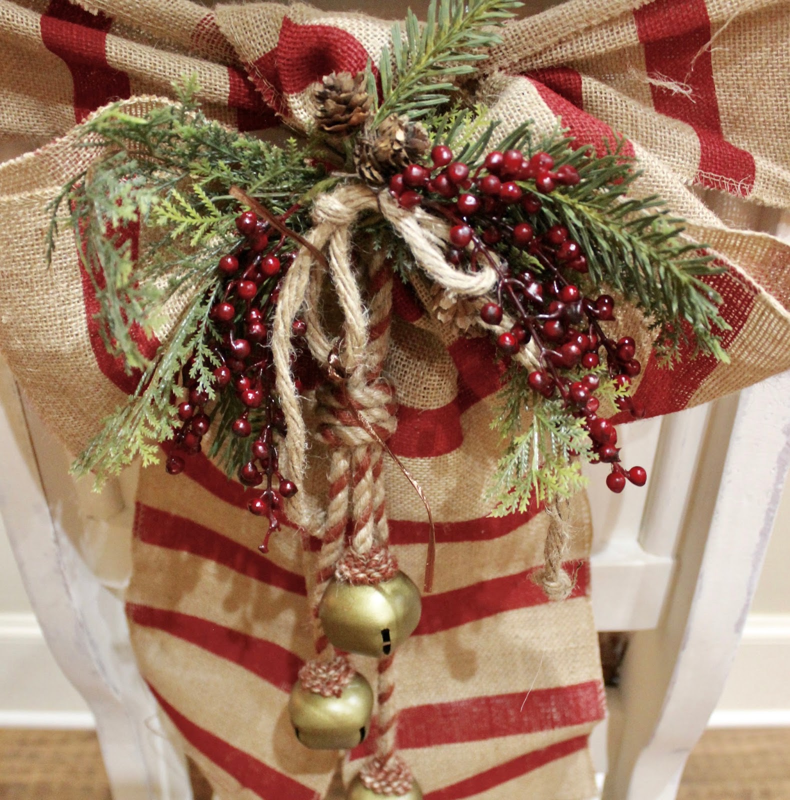 At Rivercrest Cottage Christmas ChairBow Thingy