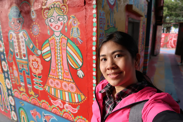 Rainbow Village Taiwan Painting of a couple and my selfie