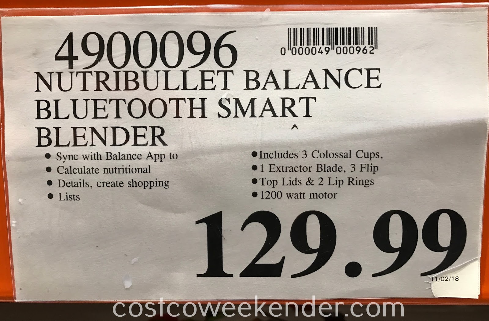 NutriBullet Balance Smart Blender Costco Weekender