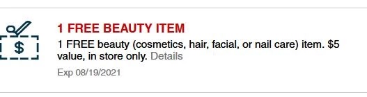 USE 1 FREE (beauty, hair or nail item) CVS Instant Coupon (All CVS Couponers) USE 1 FREE (beauty, hair or nail item) CVS Instant Coupon (All CVS Couponers)
