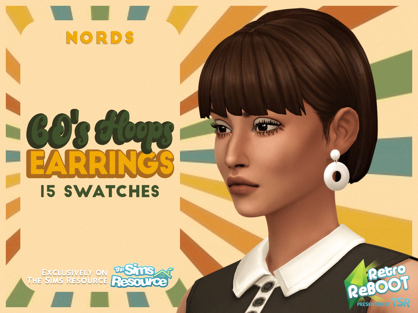 Retro Reboot 60s Hoops A Sims 4 Cc Earrings