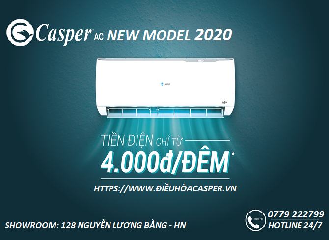 ĐIỀU HÒA CASPER 2020 TIẾT KIỆM ĐIỆN 85% CHỈ 4.000đ / 1 ĐÊM