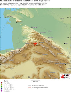 Doua cutremure moderate cu magnitudini de 5,3-5,5 grade in Nord-Estul Iranului
