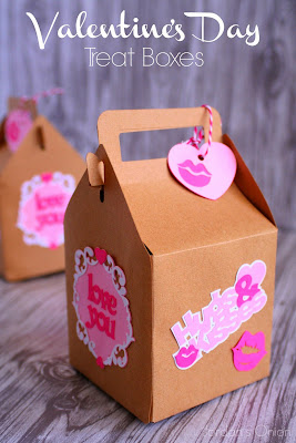 Valentine's Day treat boxes - perfect for presenting a little something to your Valentine | jordanseasyentertaining.com #cricutexplore