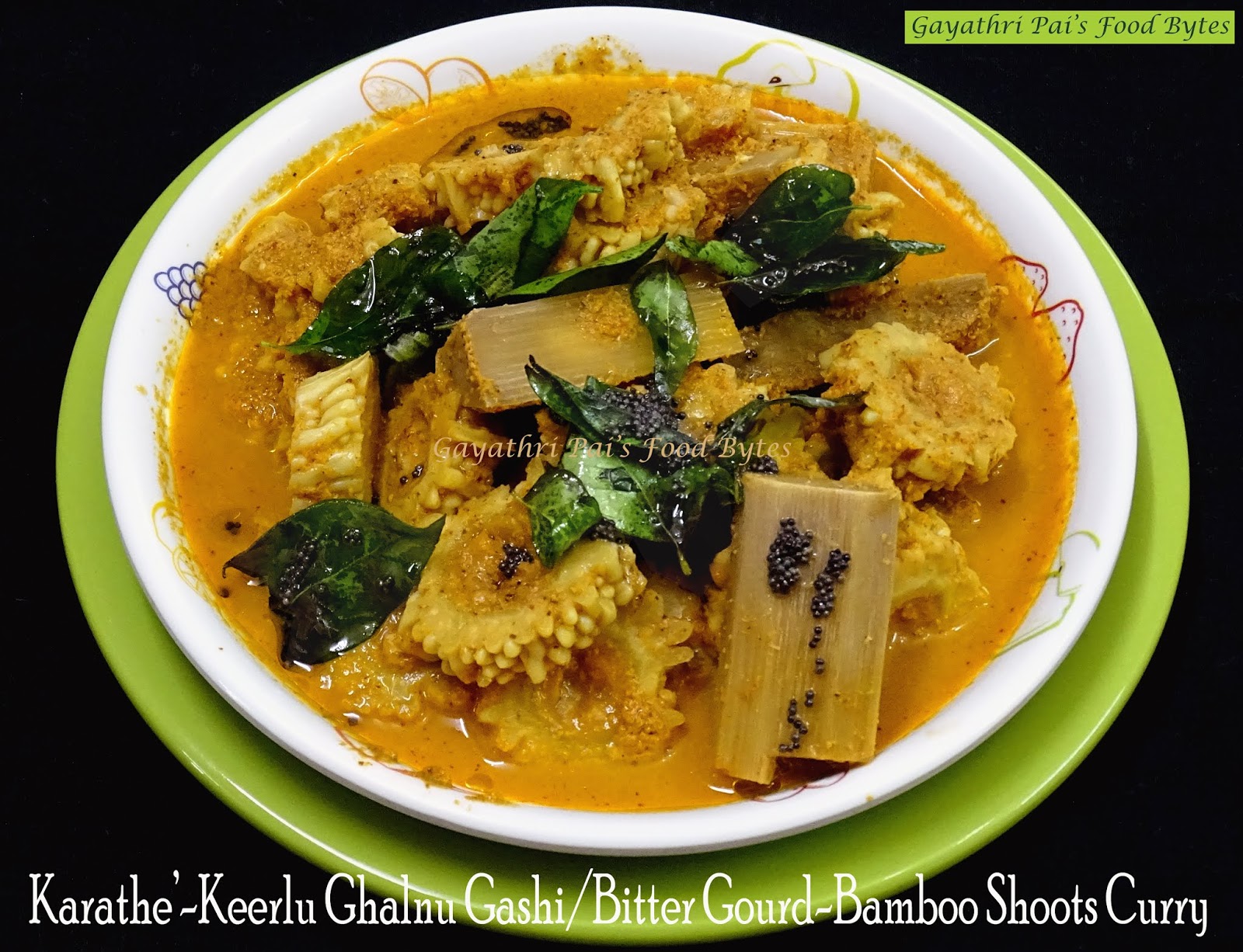 Gayathri Pai's Food Bytes Karathe'Keerlu Gashi/Bitter GourdBamboo