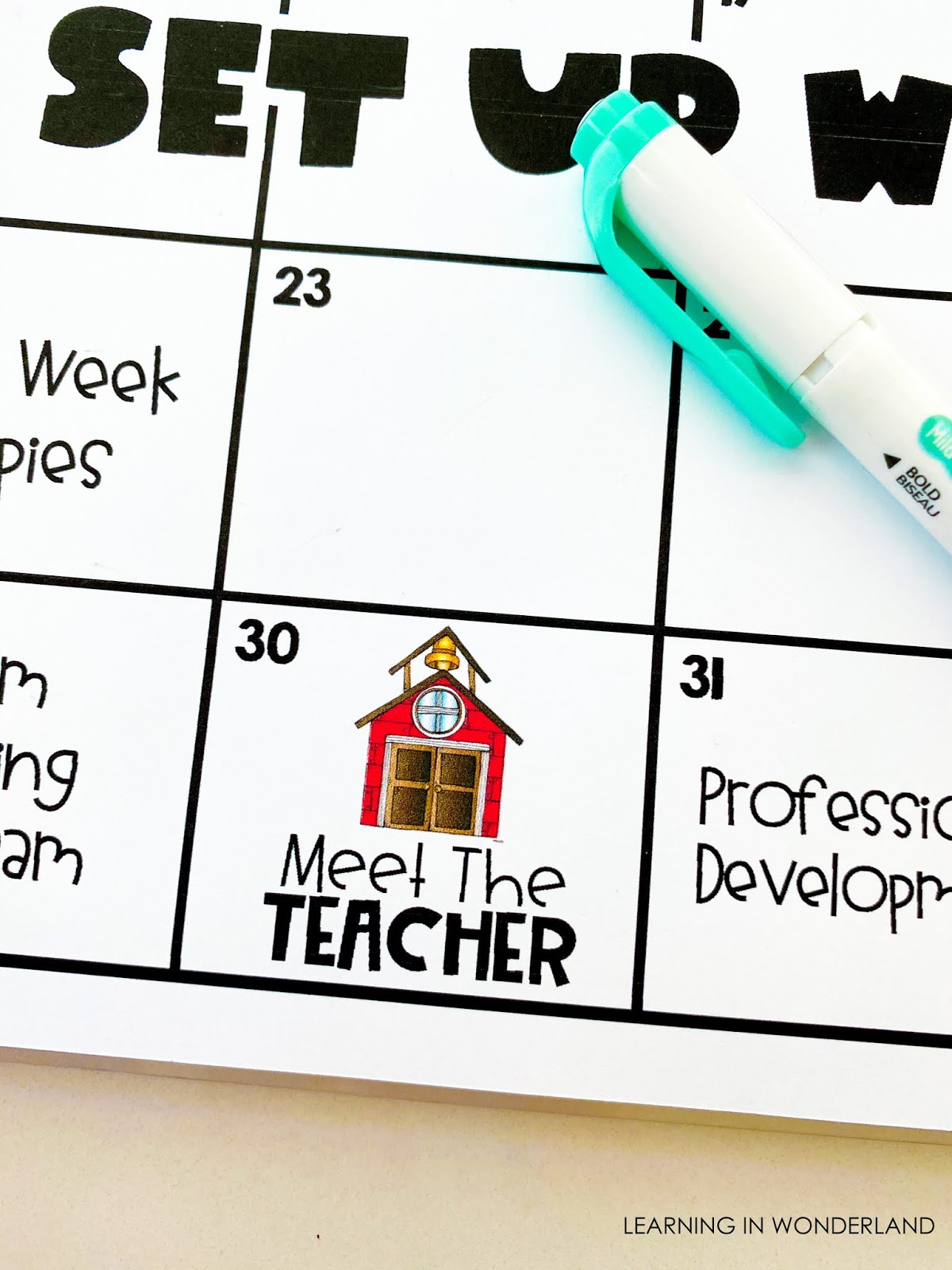 Teacher Calendars Learning In Wonderland