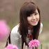 Midu walk in a flower garden 