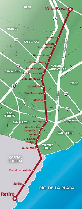 Recorrido y estaciones del Tren Belgrano Norte