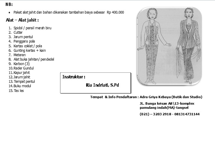 KURSUS JAHIT TANGERANG SELATAN