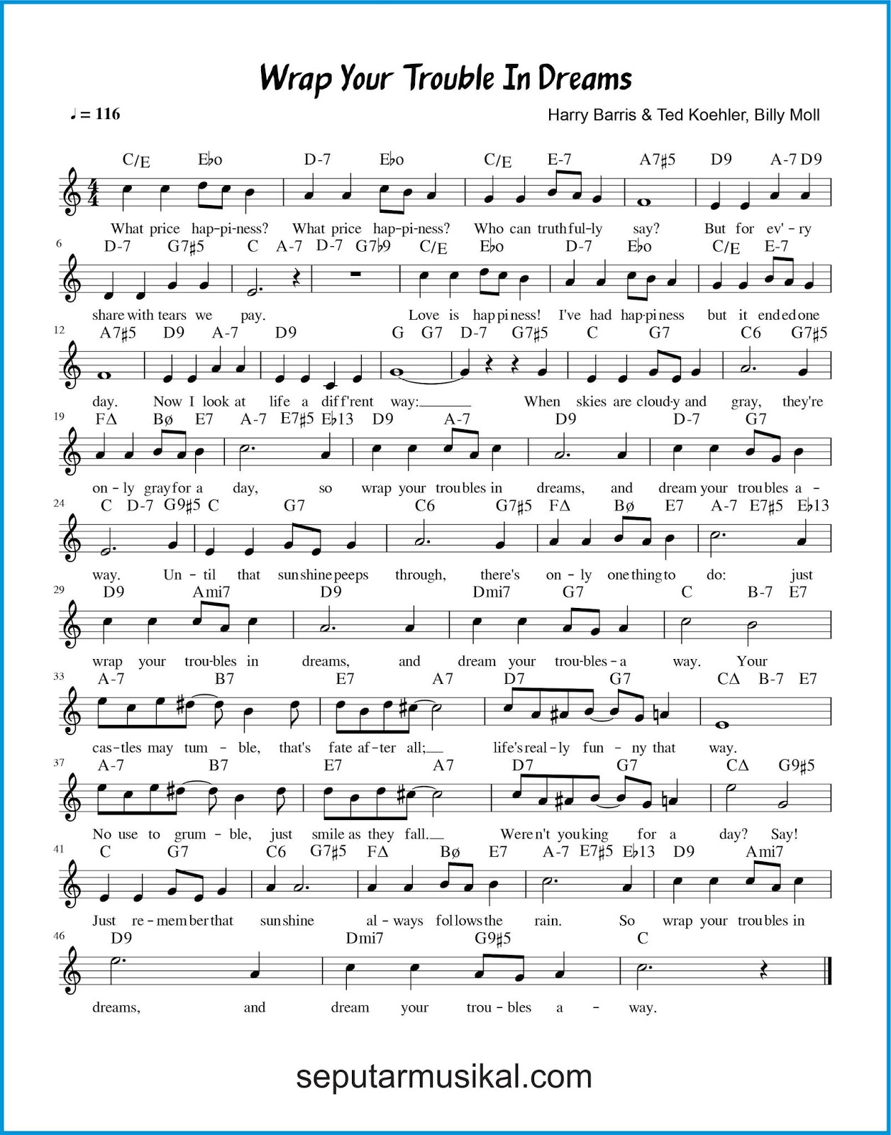 Chord Lagu Wrap Your Troubles in Dreams SEPUTAR MUSIK