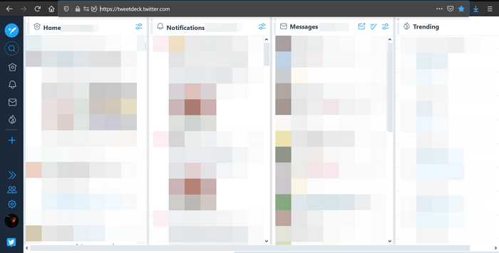 หน้าแรกของ TweetDeck