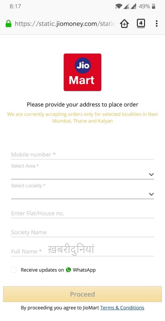 WhatsApp Order Online Order Booking Service in India, what Is JioMart