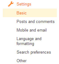blogger basic settings