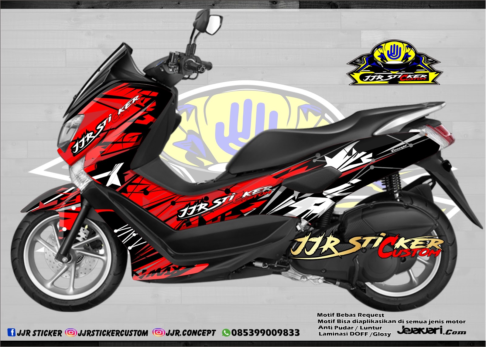 DECAL NMAX KUNING, ABU ABU, MERAH - jjrsticker