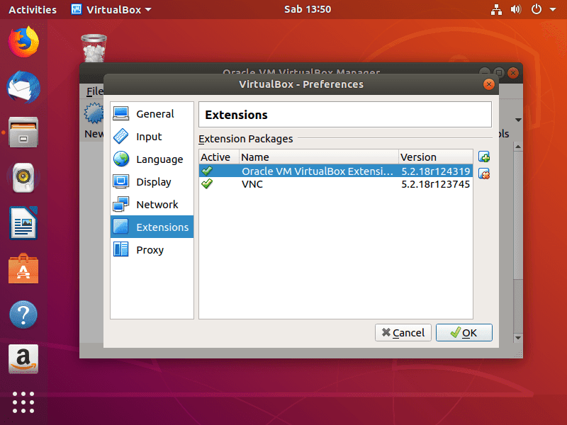 Oracle extension pack. Configuring VIRTUALBOX-ext-Pack.