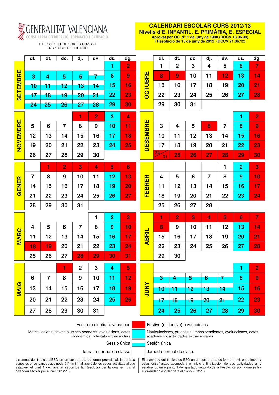 ampa-colegio-n-6-de-catarroja-calendario-escolar-2012-2013