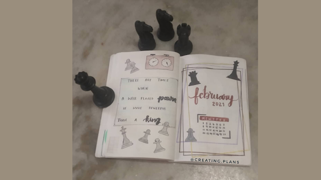 Feb 2021 Bujo | Chess Theme