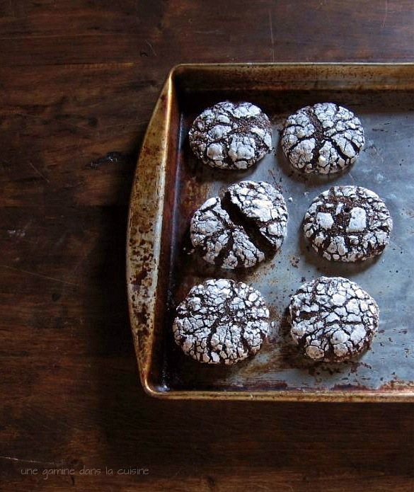 une gamine dans la cuisine Dark Chocolate Ginger Molasses Crack Cookies