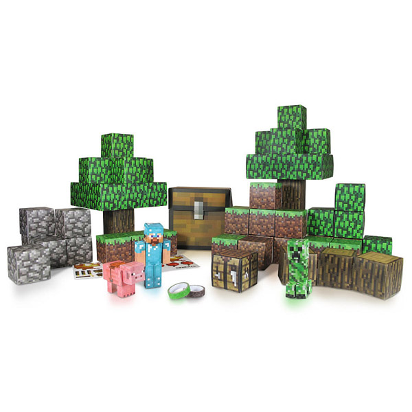 Lot of 2 Minecraft Papercraft Animal Mobs 16701 & Utility Pack 16702.  Jazwares