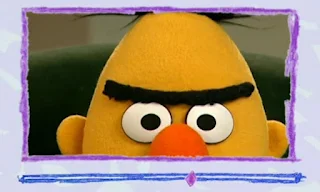 Bert gets angry at Ernie for surprising him while reading. These are angry eyebrows and he looks angry. Elmo's World Eyes Video E-Mail