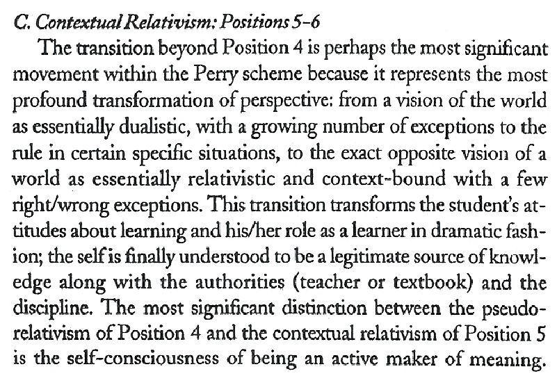 ENGR1201: Perry's Scheme of Intellectual and Ethical Development
