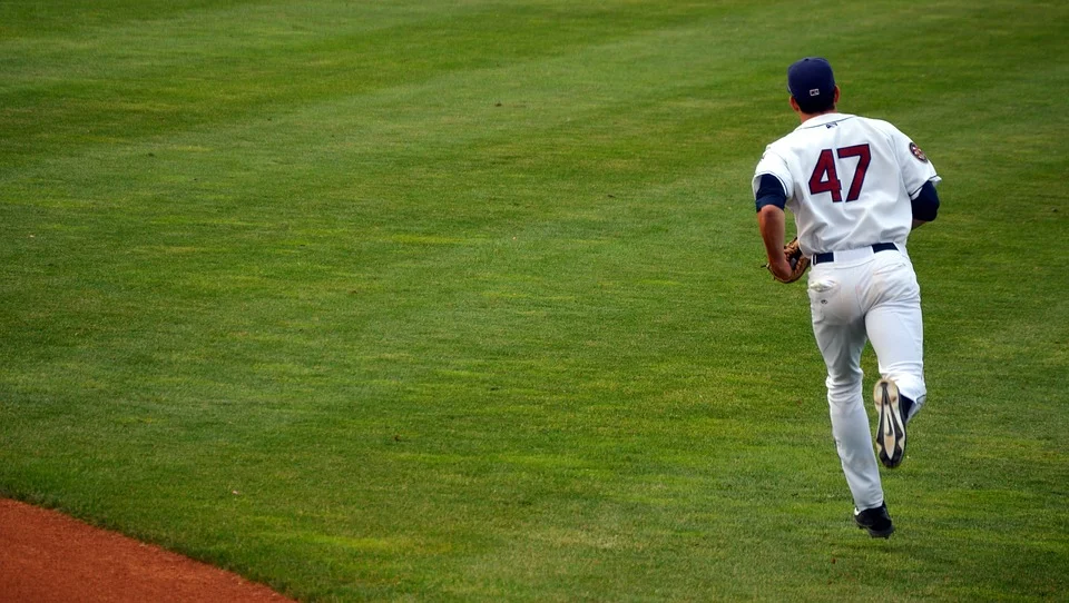Baseball player running the game field Baseball player running the game field