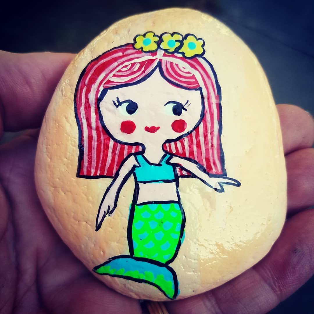 Mermaid Rock Painting Ideas (Ariel) The Special Stalkers