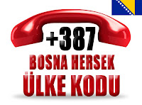 +387 Bosna Hersek ülke telefon kodu