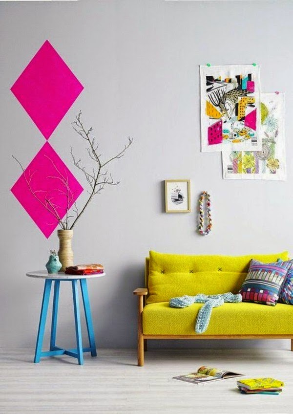 Color design in the living room and home furnishing trends 2015