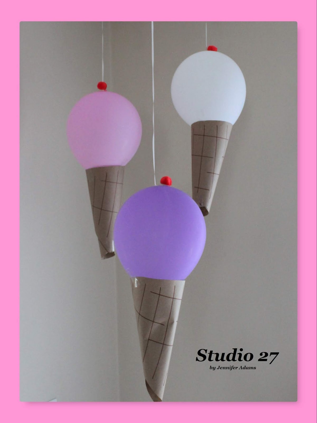 Studio 27 By Jennifer Adams How to Make Ice Cream Cone Balloons