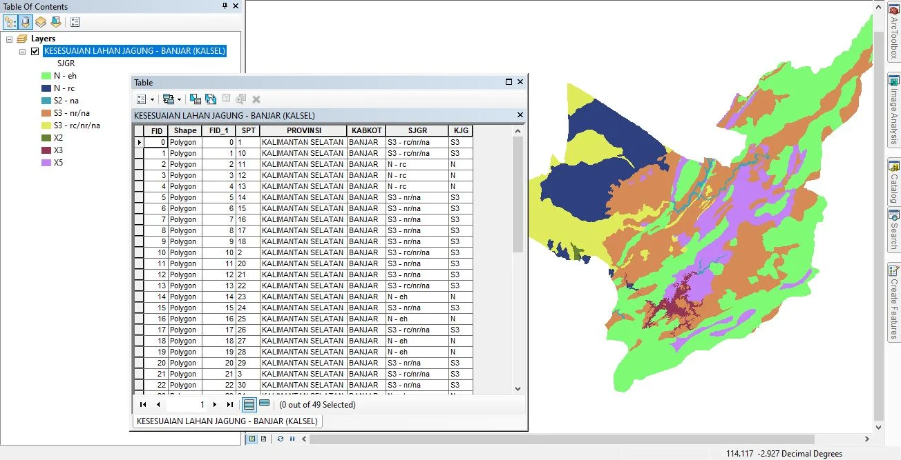 Shapefile Peta Kesesuaian Lahan untuk Pertanian Indonesia