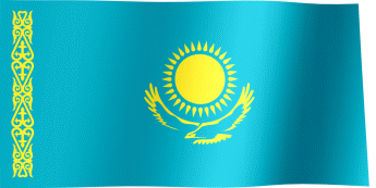 The waving flag of Kazakhstan (Animated GIF)