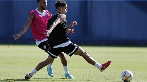 Málaga, entrenamiento con la lesión de Ale Benítez